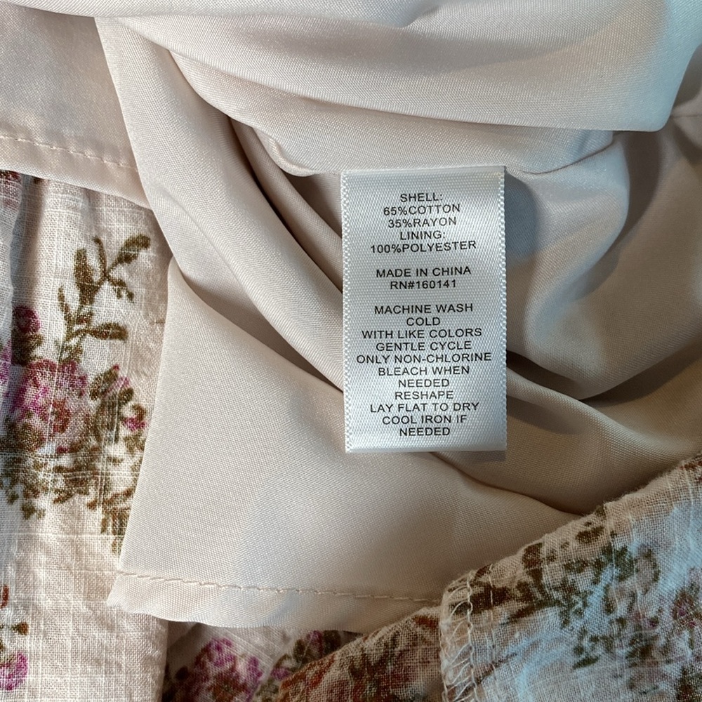 Frye Floral Cream and Brown Dress - Picture 9 of 10